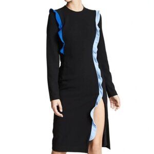 BLACK HALO Charla Sheath Dress Black/shoreline/twinkle Blue Size 6